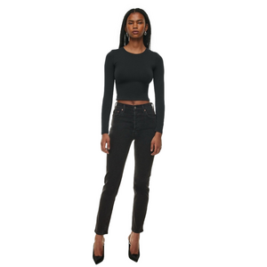 Denim Forum The Yoko High Rise Slim 25 Black